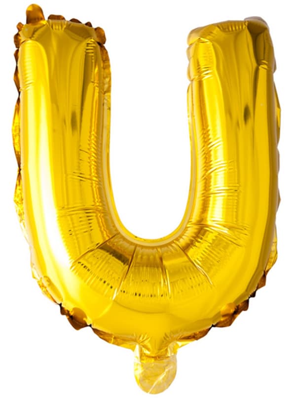 Kultainen kirjain U ilmapallo (102 cm)