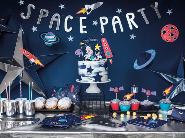 5 hängande girlanger med rymdfigurer - Space Party