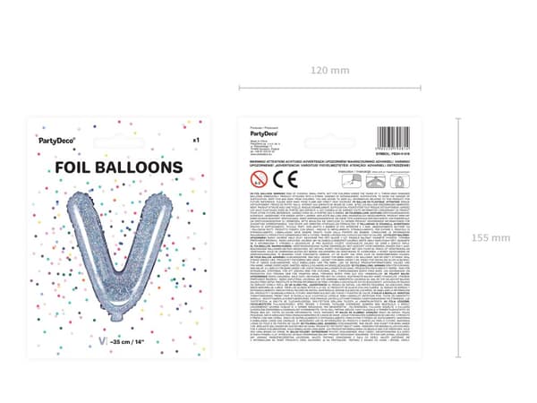 V folieballon i sølvglitter