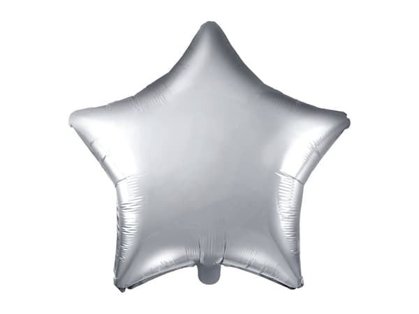 Folieballong i form av en stjärna i silver