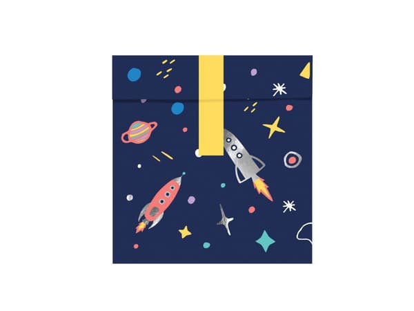 6 påsar med flerfärgat rymdtryck i papper - Space Party