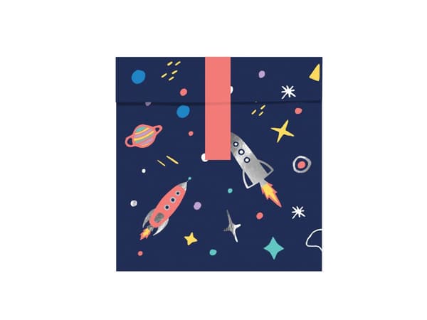 6 påsar med flerfärgat rymdtryck i papper - Space Party