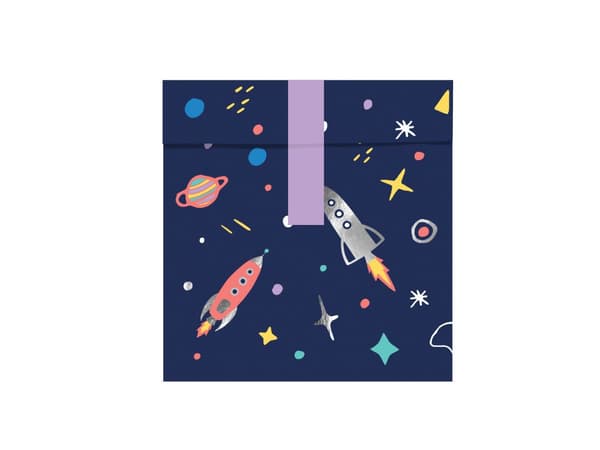 6 påsar med flerfärgat rymdtryck i papper - Space Party