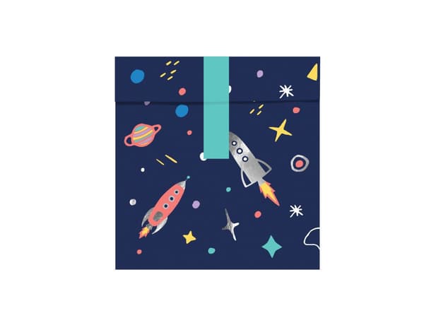 6 påsar med flerfärgat rymdtryck i papper - Space Party