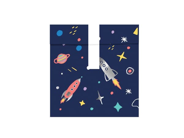 6 påsar med flerfärgat rymdtryck i papper - Space Party