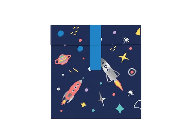 6 påsar med flerfärgat rymdtryck i papper - Space Party