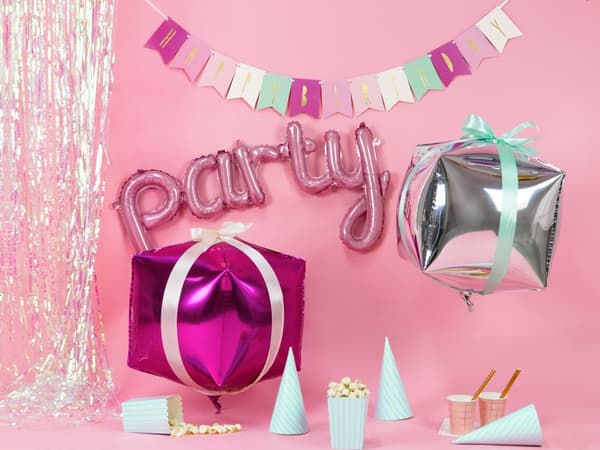 "Party" Folie ballon i lyserød