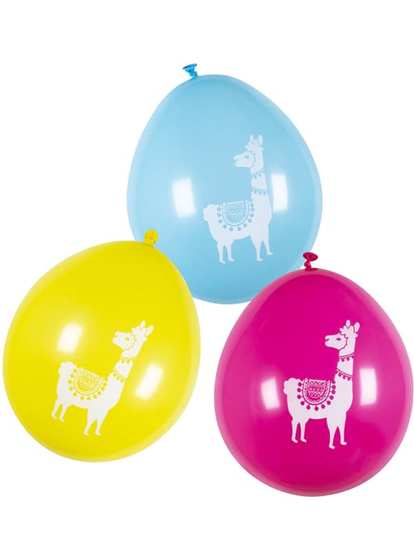 6 llama assorterte fargede latex ballonger (25 cm) - Lovely Llama