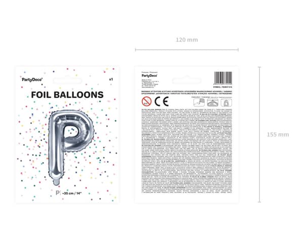 Folieballong bokstav P silver