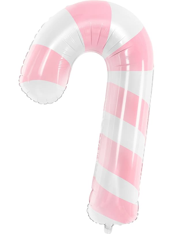 Slikstok ballon i lyserød og hvid (74 cm)