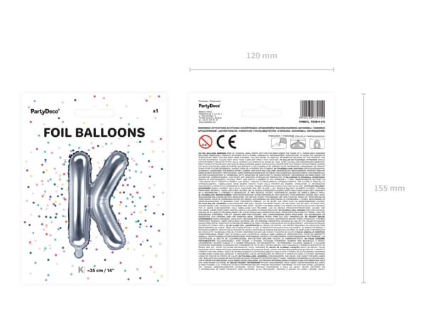 Folieballong bokstav K silver