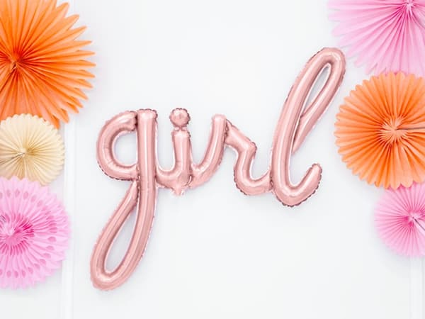 Gylden Pige Ballon (77 cm) - Baby shower party
