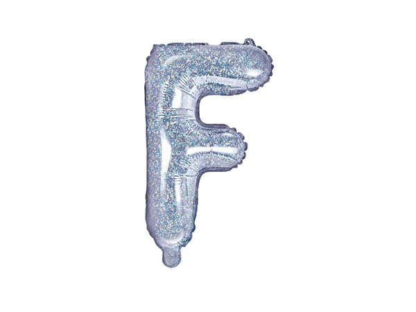 F folieballon i sølvglitter