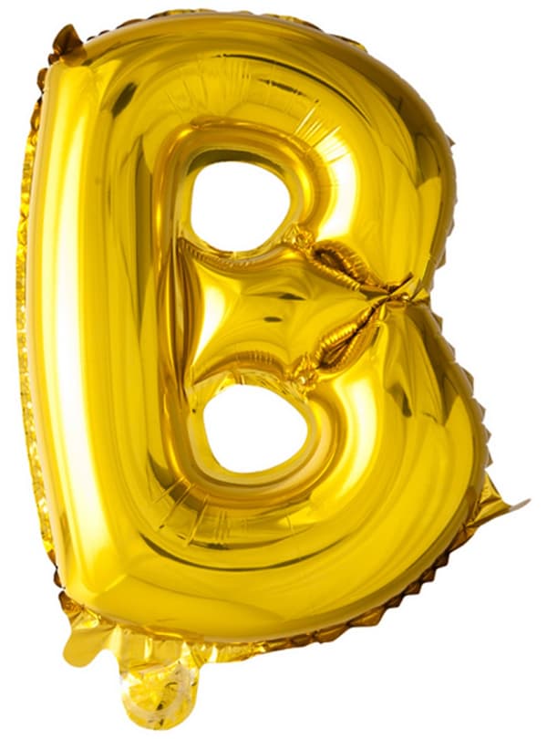 Bogstav B guldfarvet ballon (102 cm)