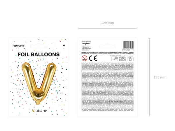 Folieballong bokstav V lila (35cm)