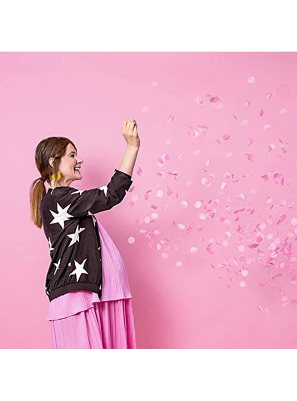 Latexballon med lyserød konfetti "Boy or Girl"