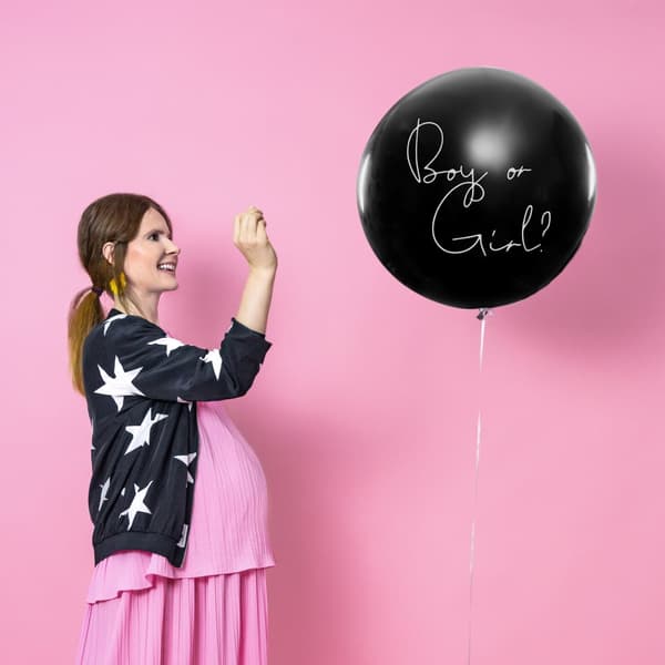 Latexballon med lyserød konfetti "Boy or Girl"
