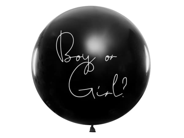 Latexballong med rosa konfetti "Boy or Girl"