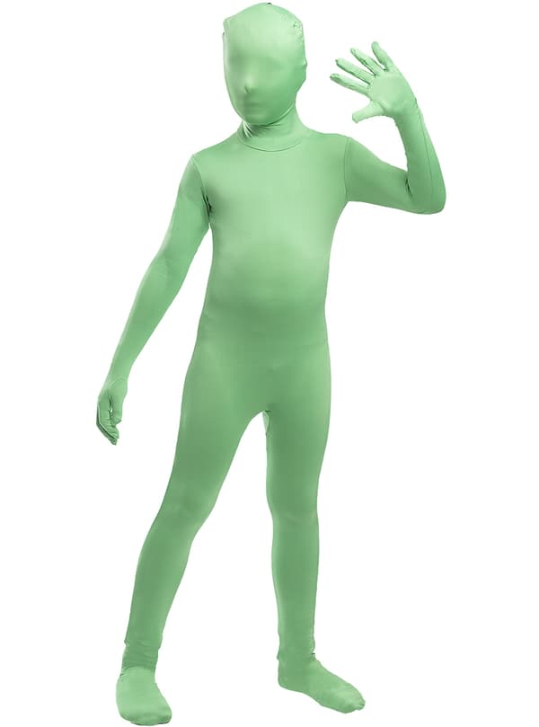 Second Skin Kostume i Grøn til Børn 10-12 years