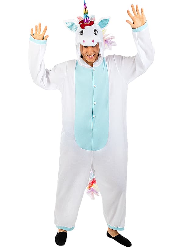 Valkoinen Yksisarvinen Onesie Asu