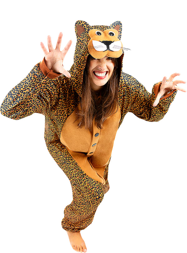 Onesie Leopard Maskeraddräkt för vuxen