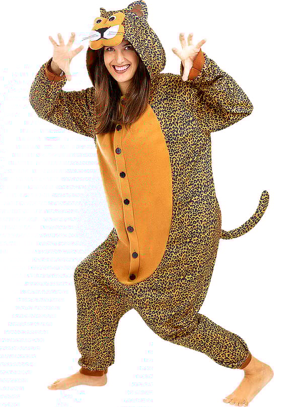 Onesie Leopard Maskeraddräkt för vuxen