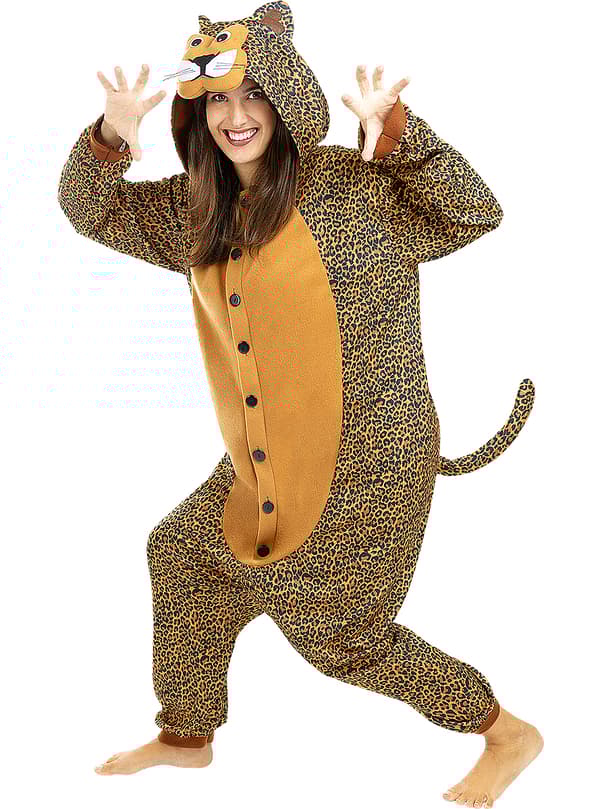 Onesie Leopard Maskeraddräkt för vuxen S-M