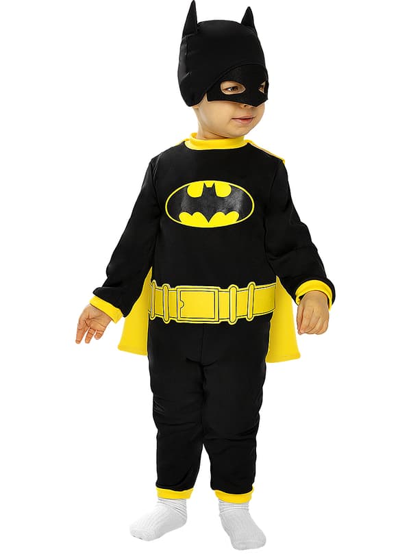 Funidelia | Batman Maskeraddräkt OFFICIELLA för bebis ▶ The Dark Knight, Superhjältar, DC Comics, Läderlappen - Flerfärgad 6-12 months