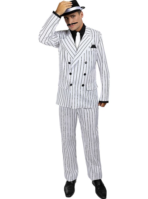 1920erne Gangster Kostume i Hvid M