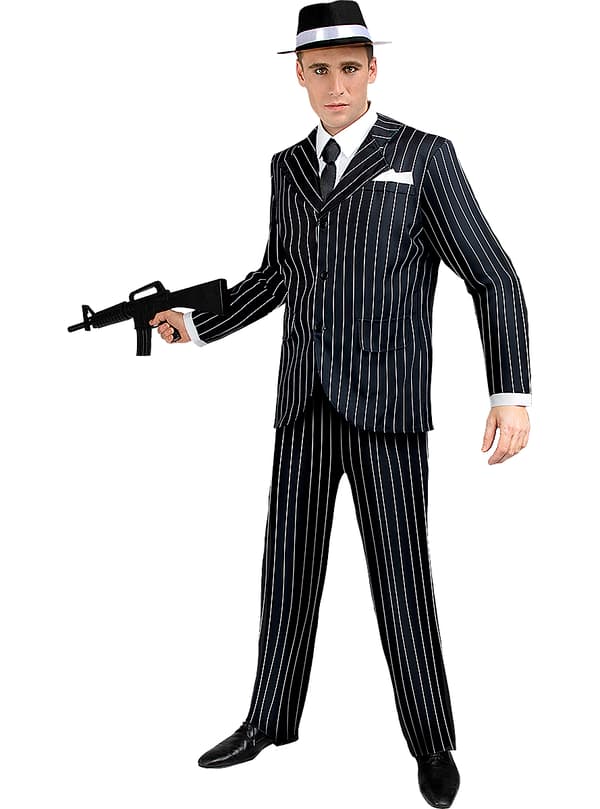 1920erne Gangster Kostume i Sort