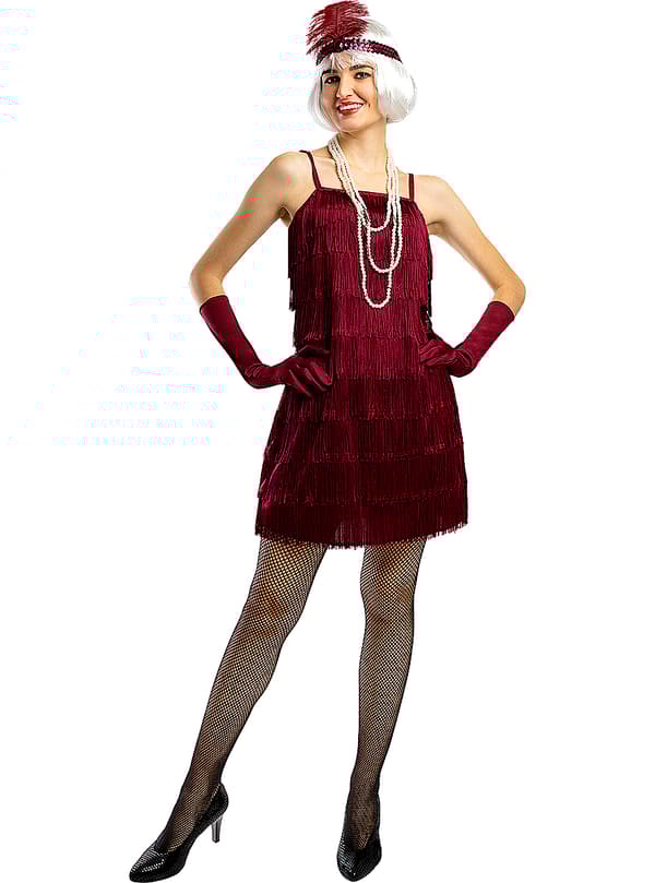 1920erne Flapper Kostume i Mørkerød