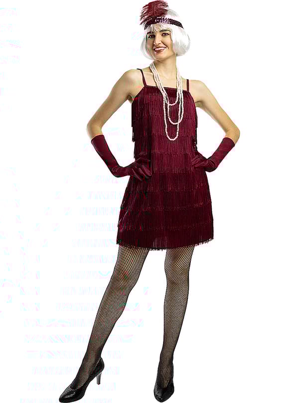 1920erne Flapper Kostume i Mørkerød L