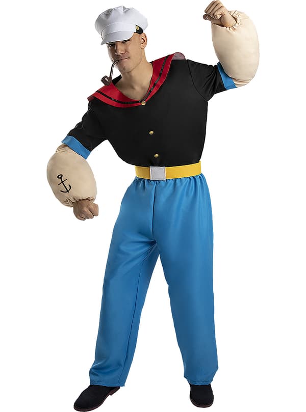 Funidelia | Popeye Kostyme OFFISIELL til mann ▶ Skipper'n, Tegneserie - Flerfarget XXL