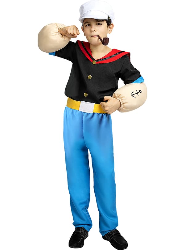 Funidelia | Popeye Kostyme OFFISIELL til gutter ▶ Skipper'n, Tegneserie - Flerfarget 7-9 years