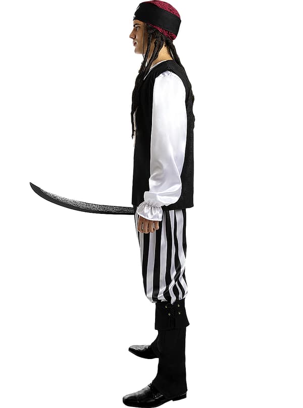 Funidelia | Raidallinen Merirosvopuku - Mustavalkokokoelma miehille ▶ Corsair-Merirosvot, Buccaneerimerirosvot - Monivärinen