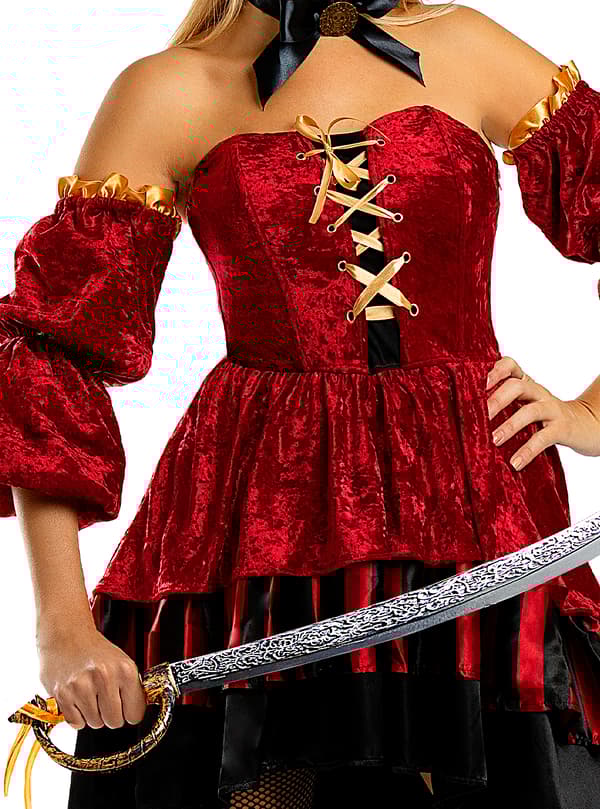 Funidelia | Elegant Corsair Pirat Kostyme til dame ▶ Sjørøver, Buccaneer - Flerfarget