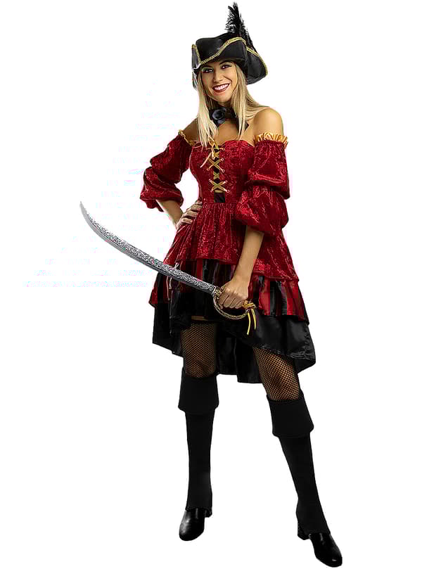 Funidelia | Elegant Corsair Pirat Kostyme til dame ▶ Sjørøver, Buccaneer - Flerfarget