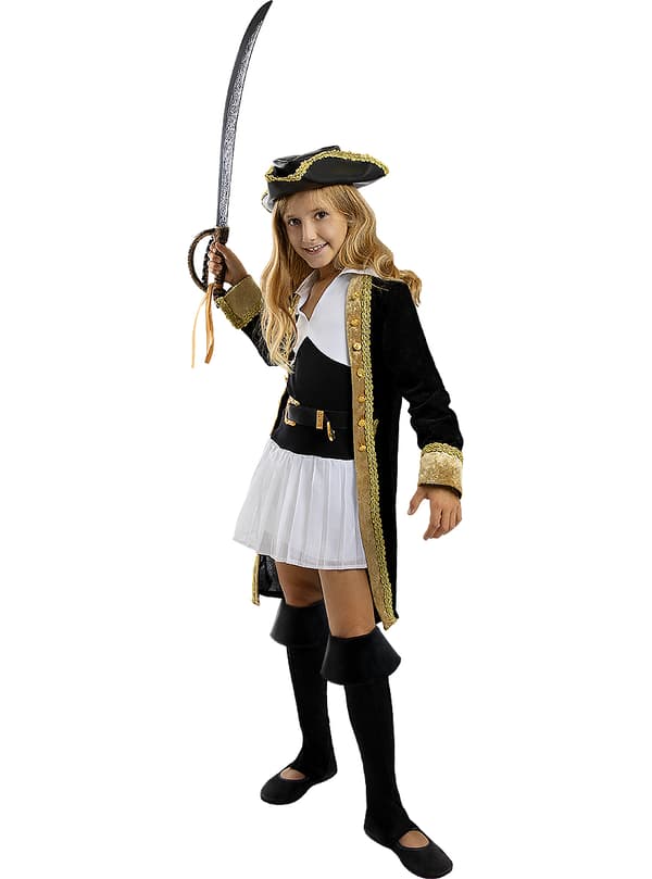Funidelia | Deluxe Pirat Kostyme - Kolonikolleksjon til jenter ▶ Sjørøver, Buccaneer - Flerfarget 7-9 years