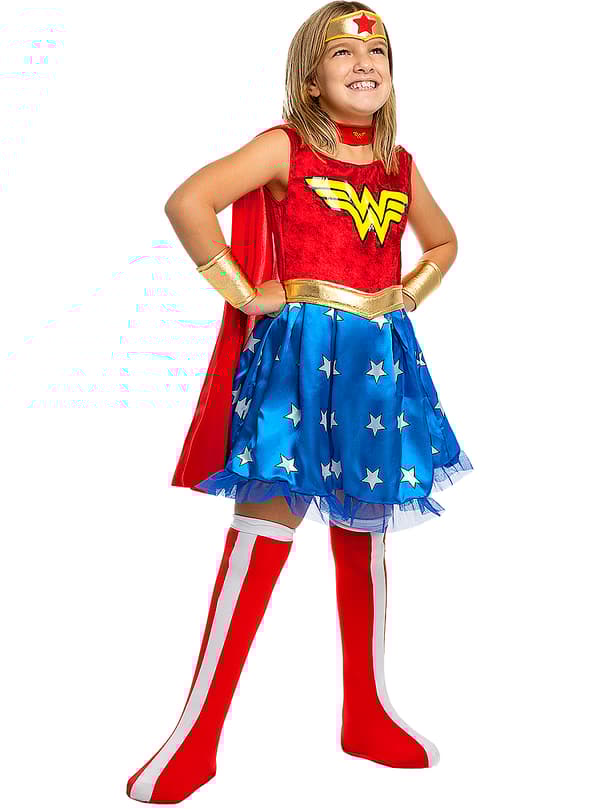 Funidelia | Wonder Woman kostume OFFICIELLE til piger ▶ Superhelte, DC Comics, Justice League - Multifarvet