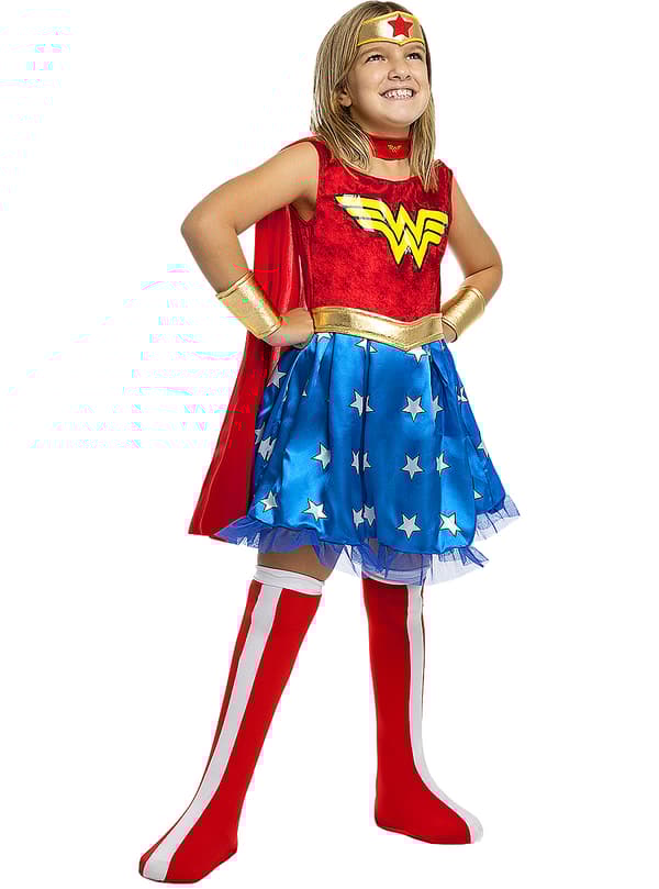 Funidelia | Wonder Woman Maskeraddräkt OFFICIELLA för flicka ▶ Superhjältar, DC Comics, Justice League - Flerfärgad 7-9 years