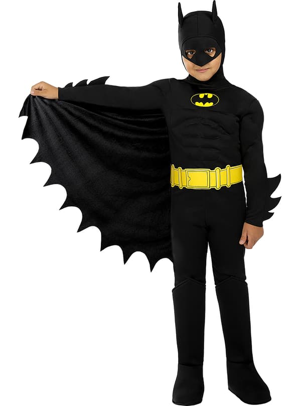 Funidelia | Batman Kostume OFFICIELLE til drenge ▶ The Dark Knight, Superhelte, DC Comics, Flagermusmand - Multifarvet 10-12 years