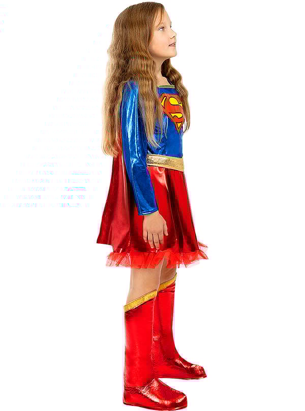 Funidelia | Deluxe Supergirl Kostume OFFICIELLE til piger ▶ Kara Zor-El, Superhelte, DC Comics - Multifarvet