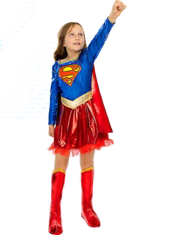 Funidelia | Deluxe Supergirl Kostume OFFICIELLE til piger ▶ Kara Zor-El, Superhelte, DC Comics - Multifarvet