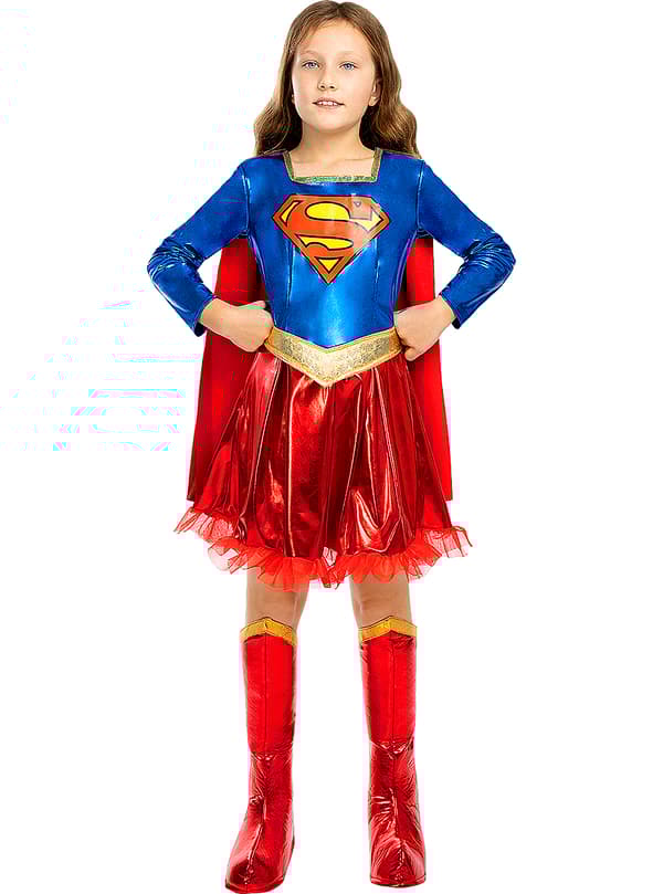 Funidelia | Deluxe Supergirl Kostume OFFICIELLE til piger ▶ Kara Zor-El, Superhelte, DC Comics - Multifarvet