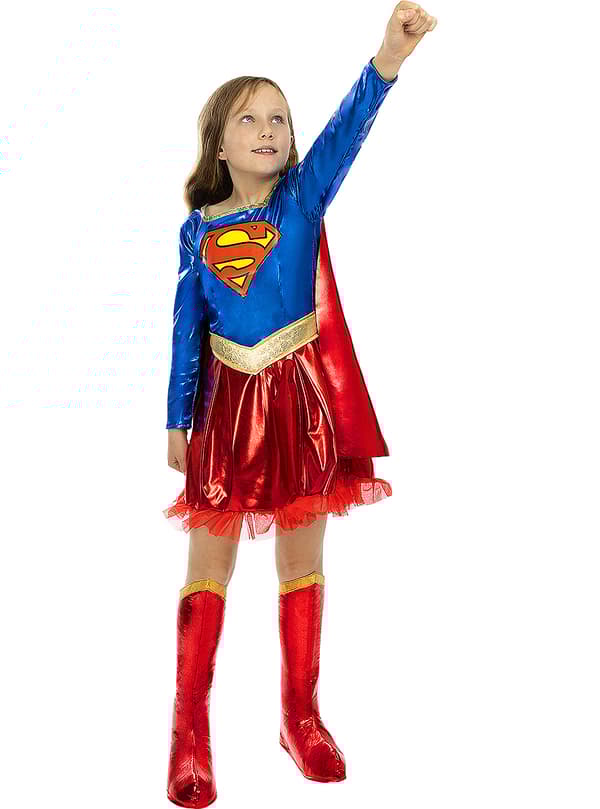 Funidelia | Deluxe Supergirl Kostume OFFICIELLE til piger ▶ Kara Zor-El, Superhelte, DC Comics - Multifarvet