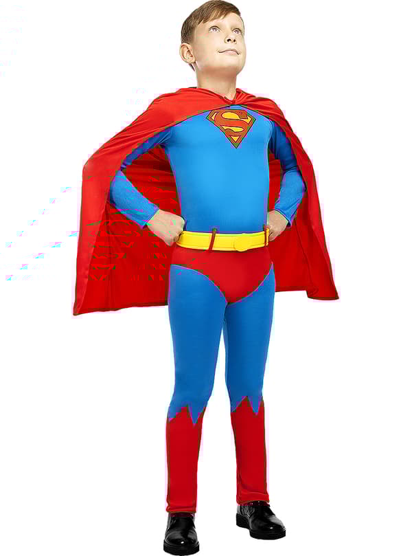 Funidelia | Klassisk Superman Kostyme OFFISIELL til gutter ▶ Man of Steel, Superhelt, DC Comics, Justice League - Flerfarget 7-9 years