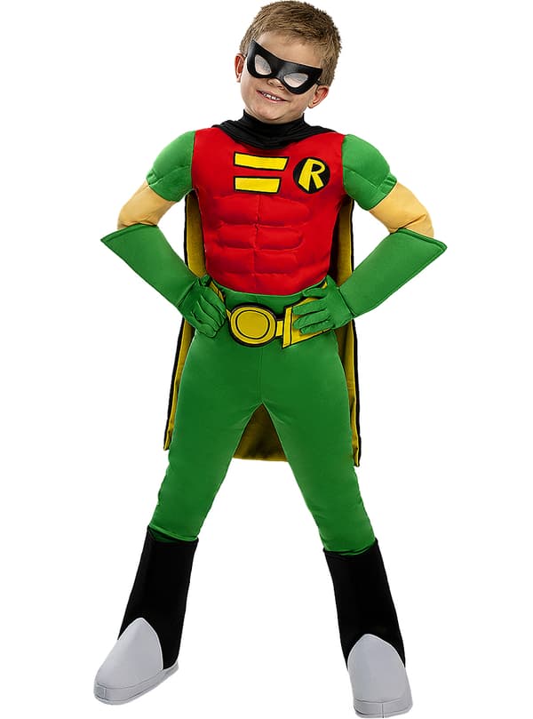 Funidelia | Robin Maskeraddräkt OFFICIELLA för pokje ▶ Boy Wonder, Superhjältar, DC Comics - Flerfärgad 10-12 years