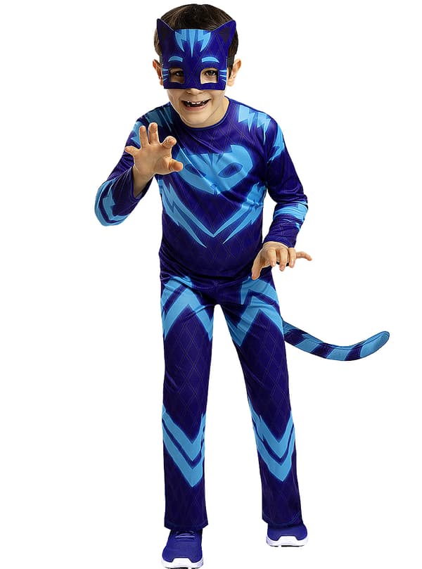 Funidelia | Maskeraddräkt Kattn Pyjamashjältarna OFFICIELLA för pokje ▶ Tecknad, Kattpojken, Ugglis, Gecko - Flerfärgad 5-6 years
