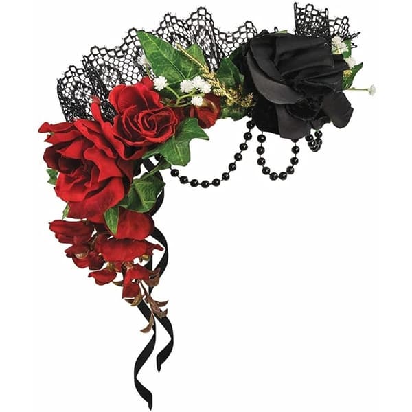 Forum Novelties Kvinder/damer blomst kostume hovedbeklædning Black/Red/Green One Size