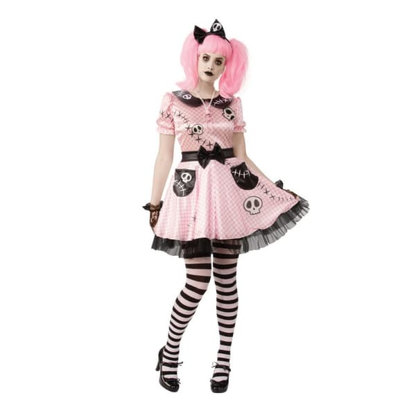Rubies Skelly Costume Dress Pink/Black L